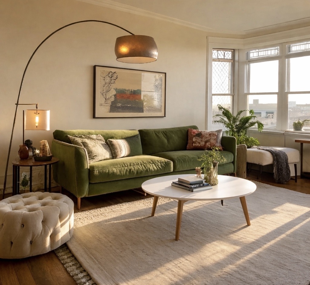 Generiertes Raumbild mit eingefügtem Möbelstück